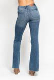 Judy Blues MidRise Tummy Control Vintage Wash Raw Hem Flare