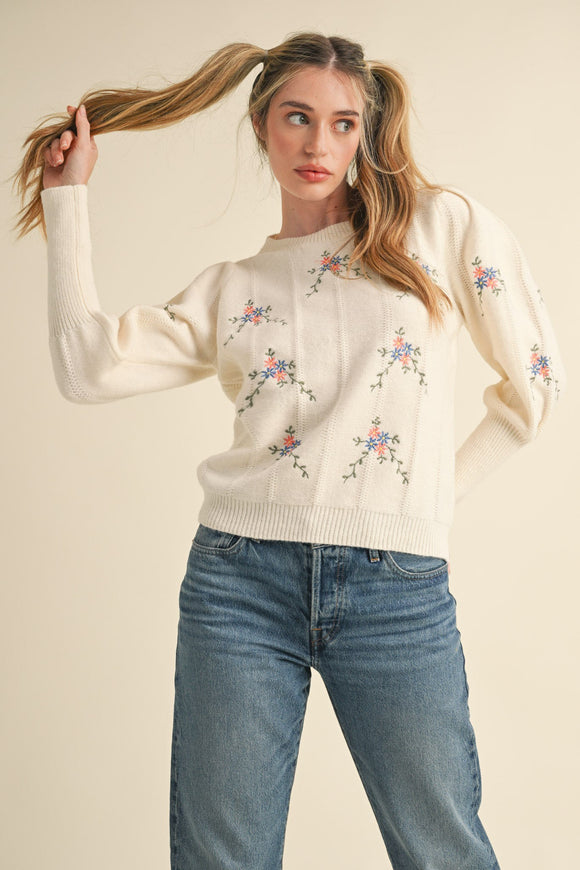 Touch of Sweetness Embroidered Sweater