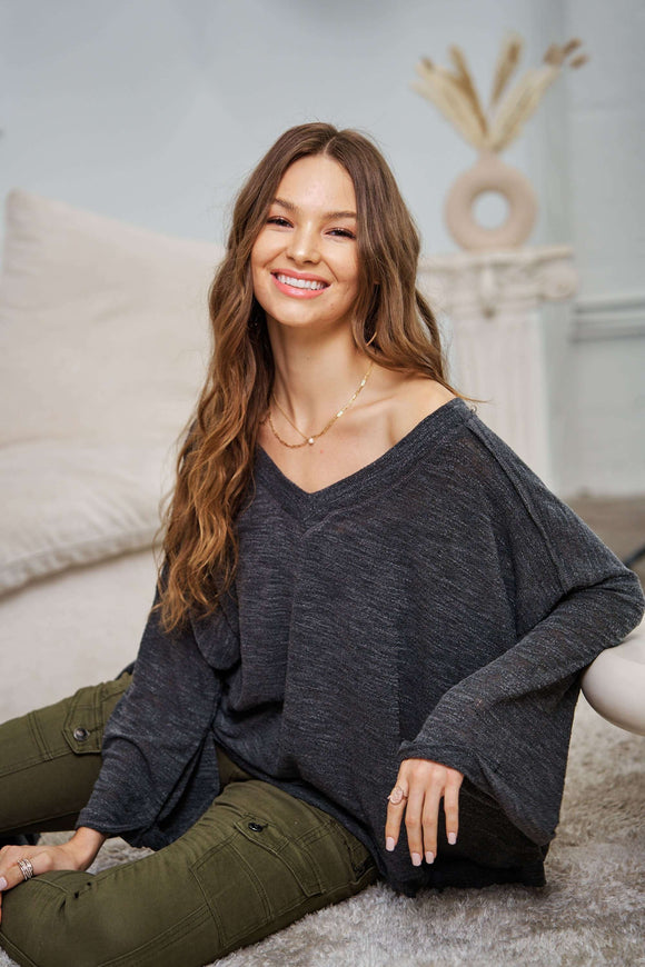 Slub Knit Tunic Top