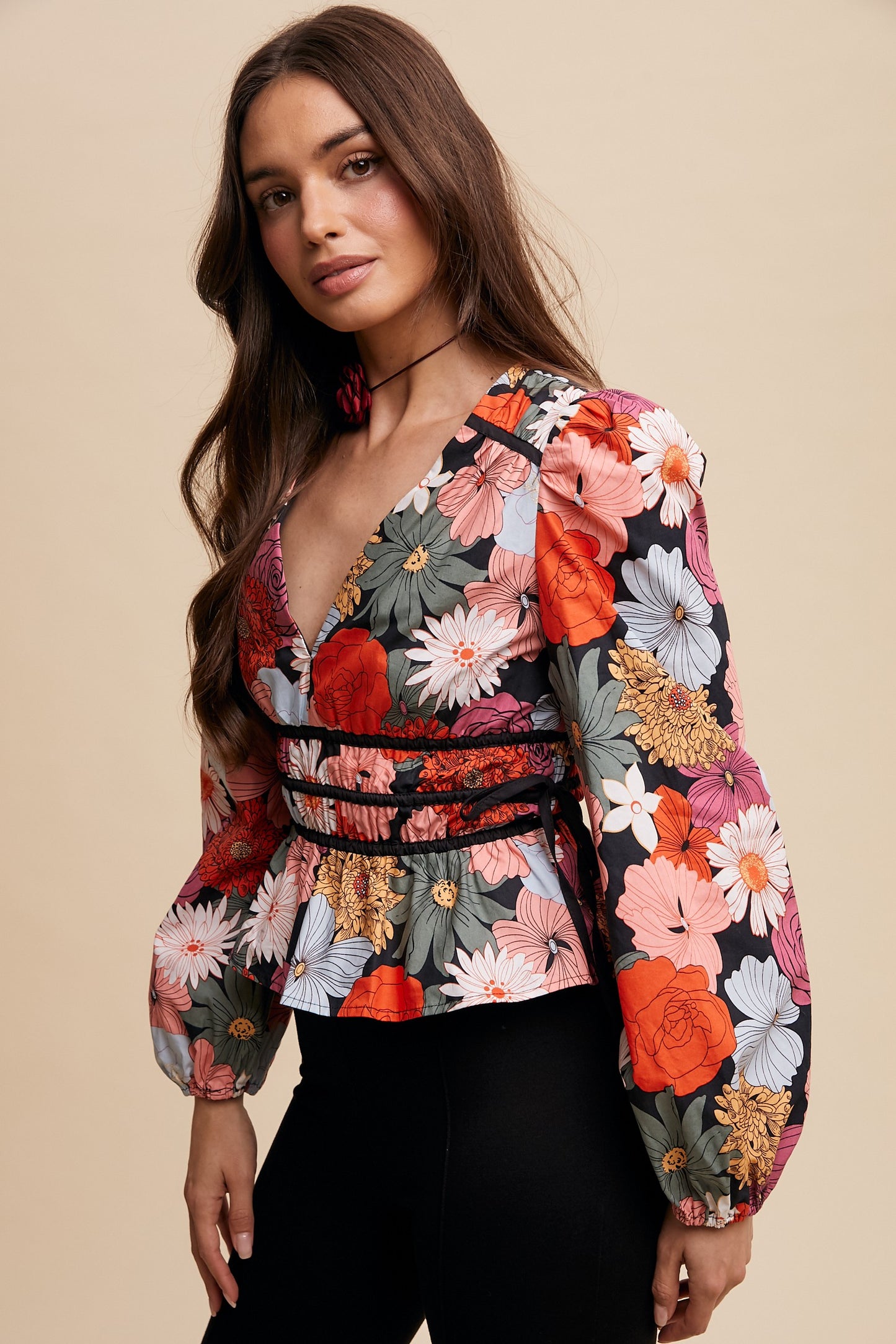 V-Neck Floral Top