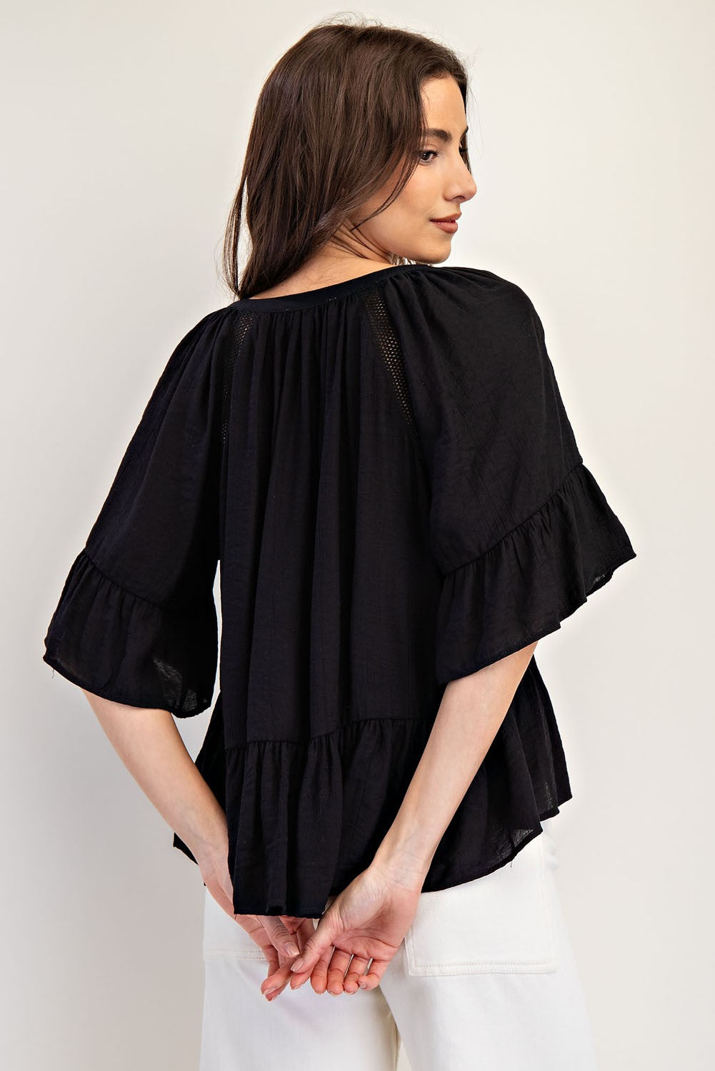 In the Ruffles Top (Black)