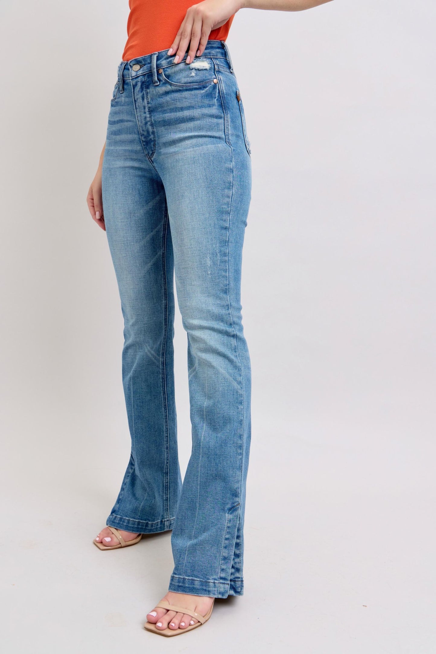 Judy Blue HW Tummy Control Vintage Side Slit Bootcut