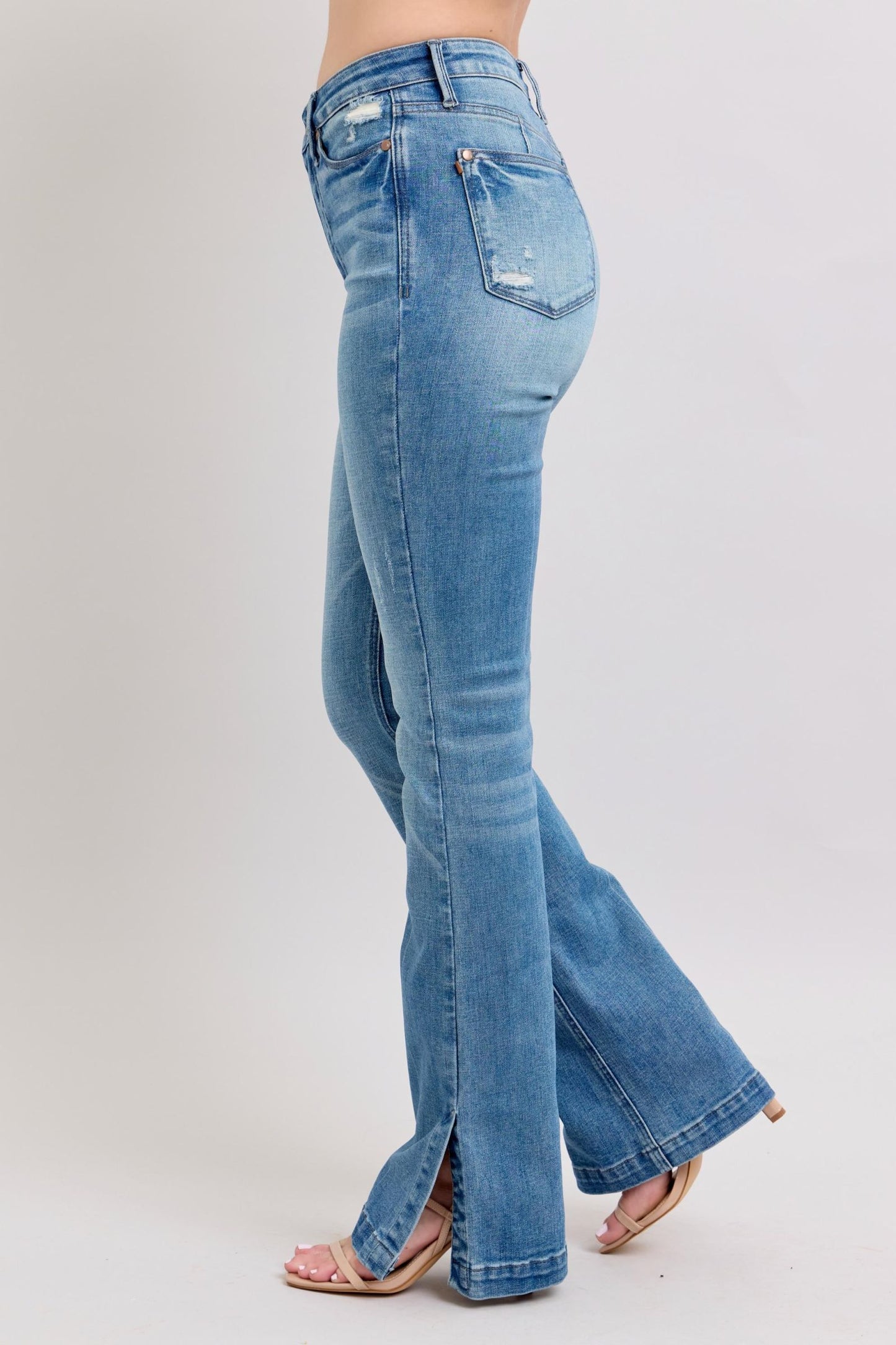 Judy Blue HW Tummy Control Vintage Side Slit Bootcut