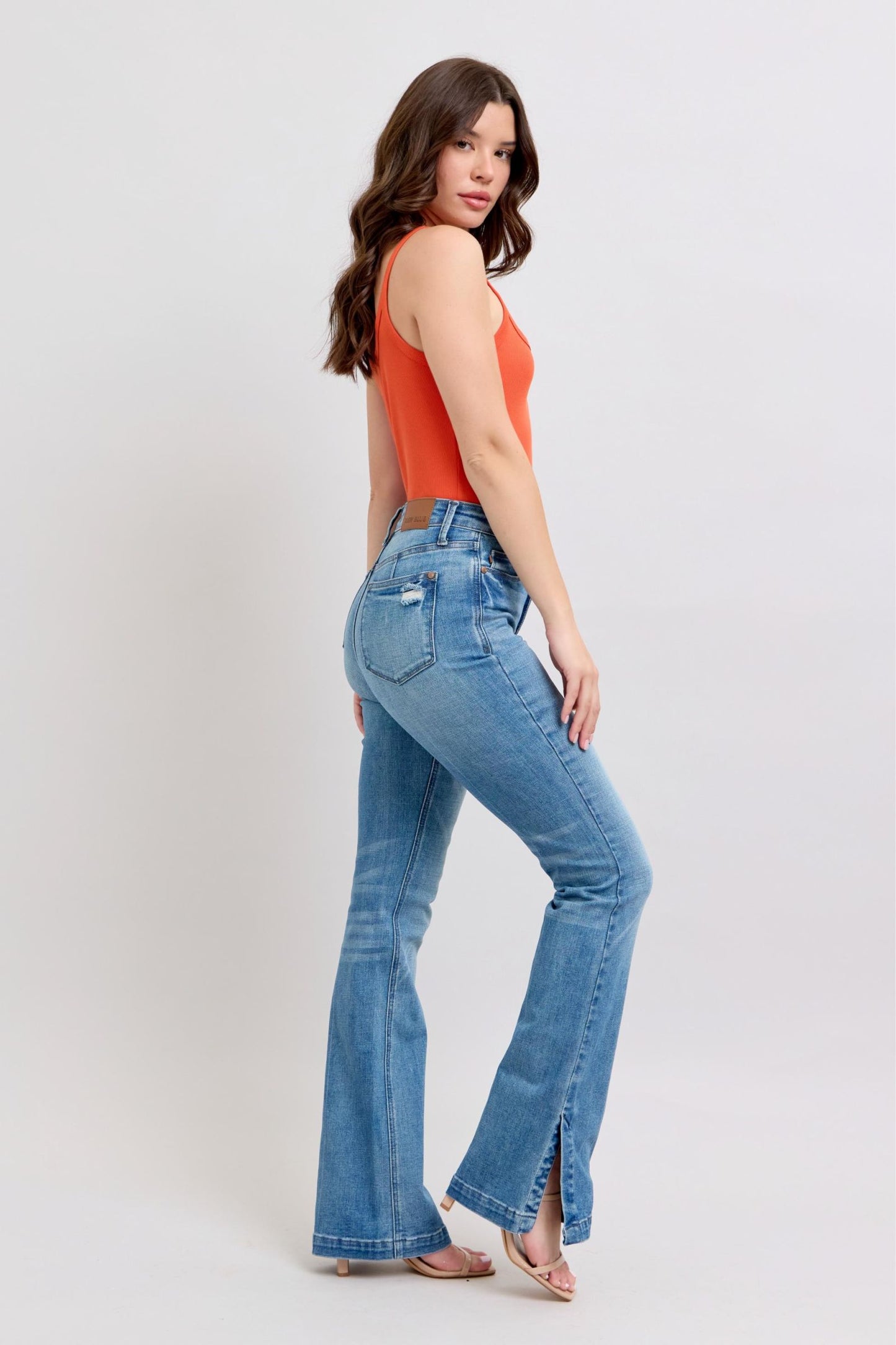 Judy Blue HW Tummy Control Vintage Side Slit Bootcut