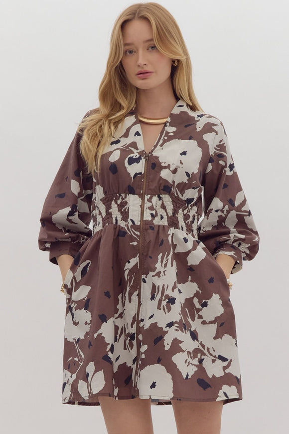 Poplin Floral Mini Dress