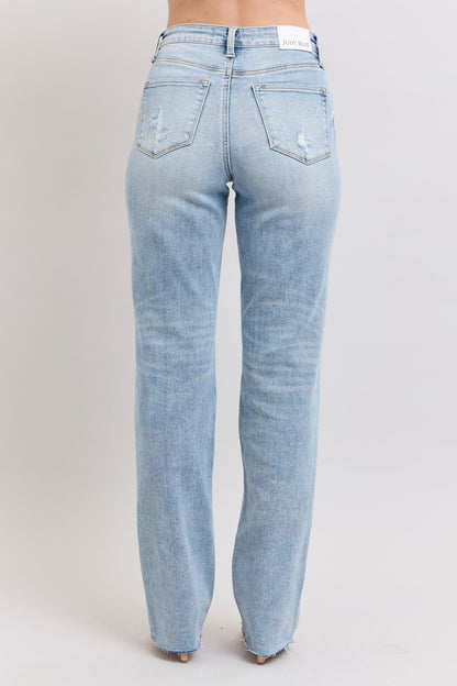 Judy Blue Mid Rise Light Wash Dad Jean