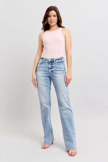 Judy Blue Mid Rise Light Wash Dad Jean