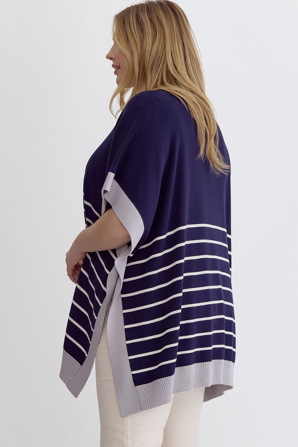 Navy Poncho Plus Top
