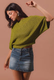 Dolman Boat Neck Knit Sweater