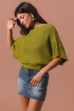 Dolman Boat Neck Knit Sweater