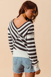 Striped Overlapped Sweater