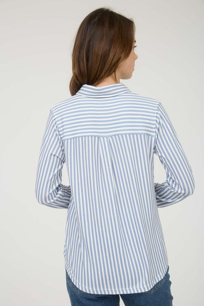 Soft in Stripes Button Down Top