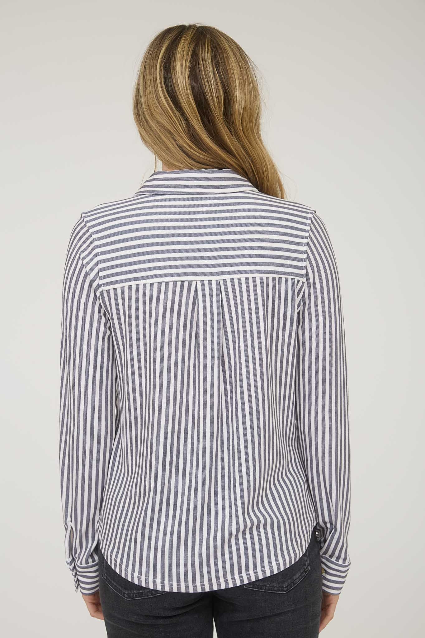 Soft in Stripes Button Down Top