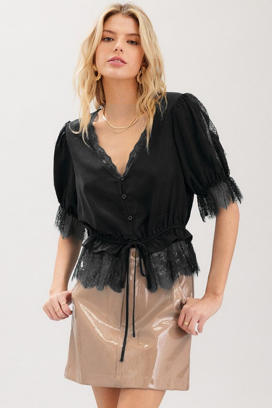 Satin & Lace Top