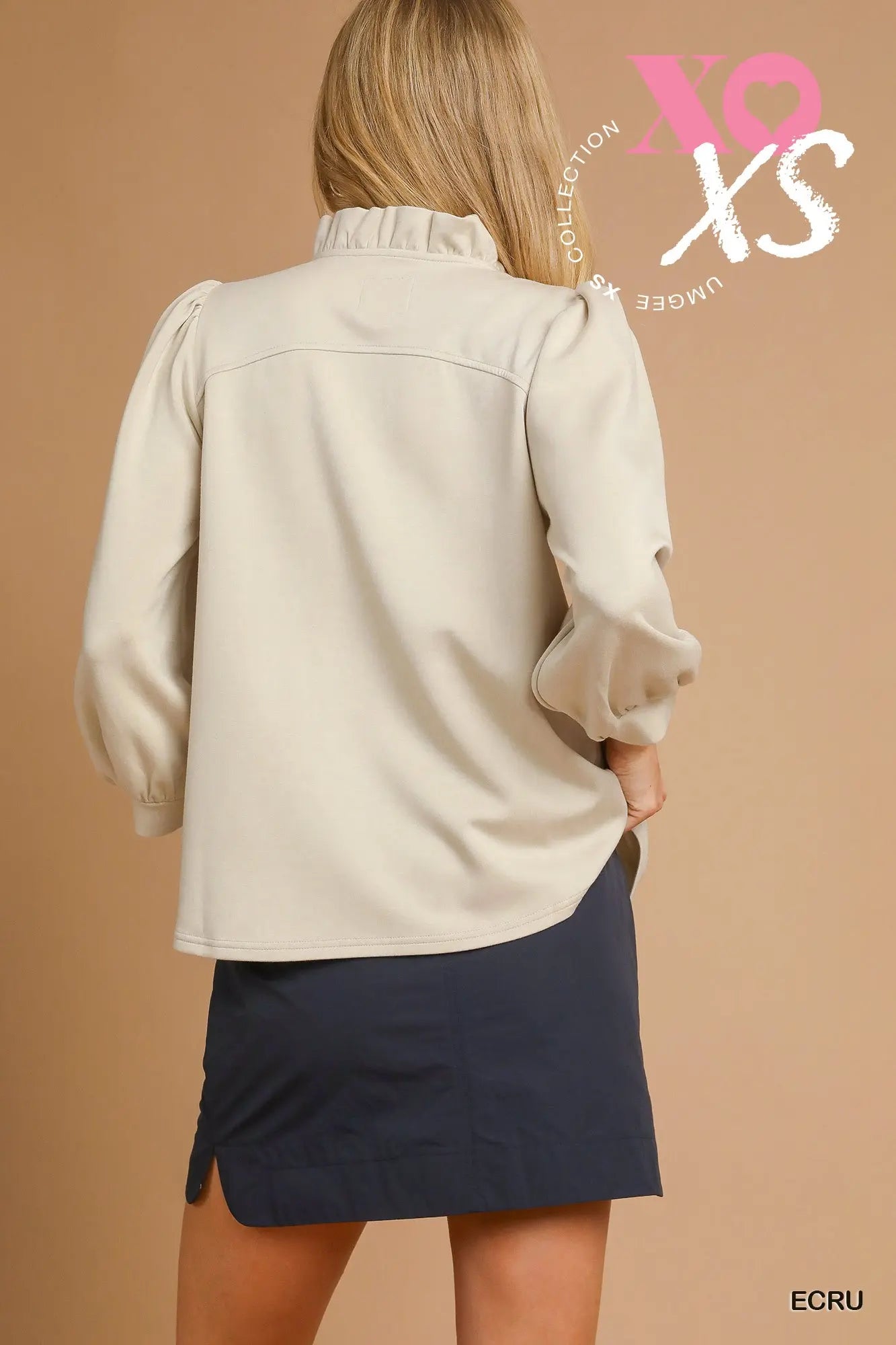 LuxeKnit Ruffle Neck Top