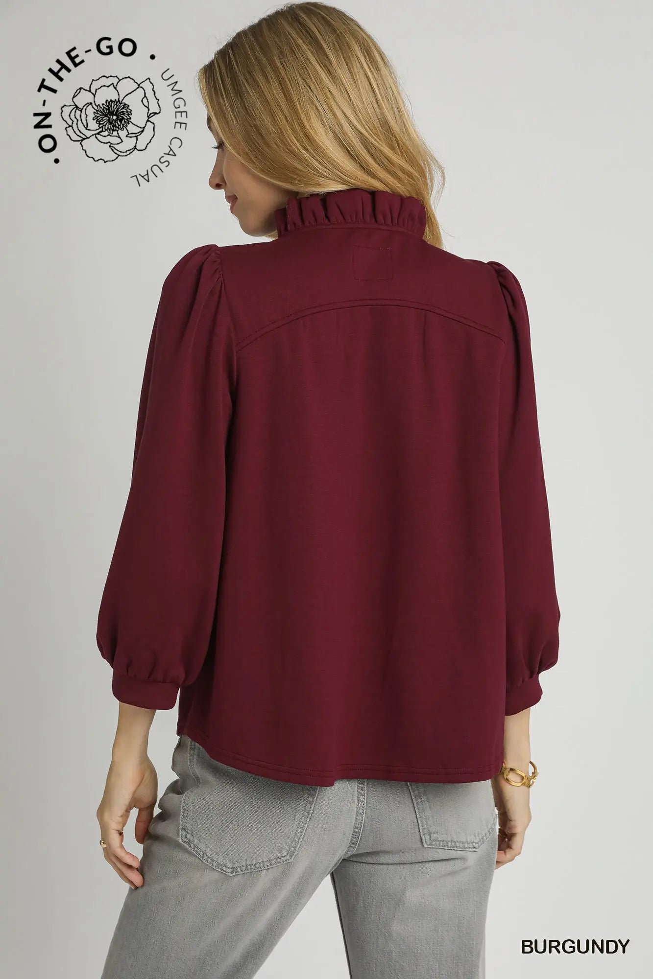 LuxeKnit Ruffle Neck Top