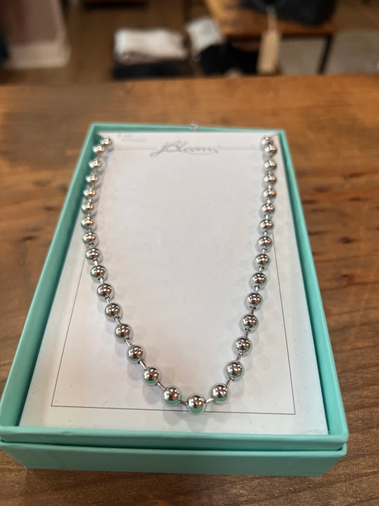 jBloom Silver Ball Necklace