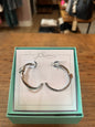 jBloom Silver Hoop & Crystal Earrings