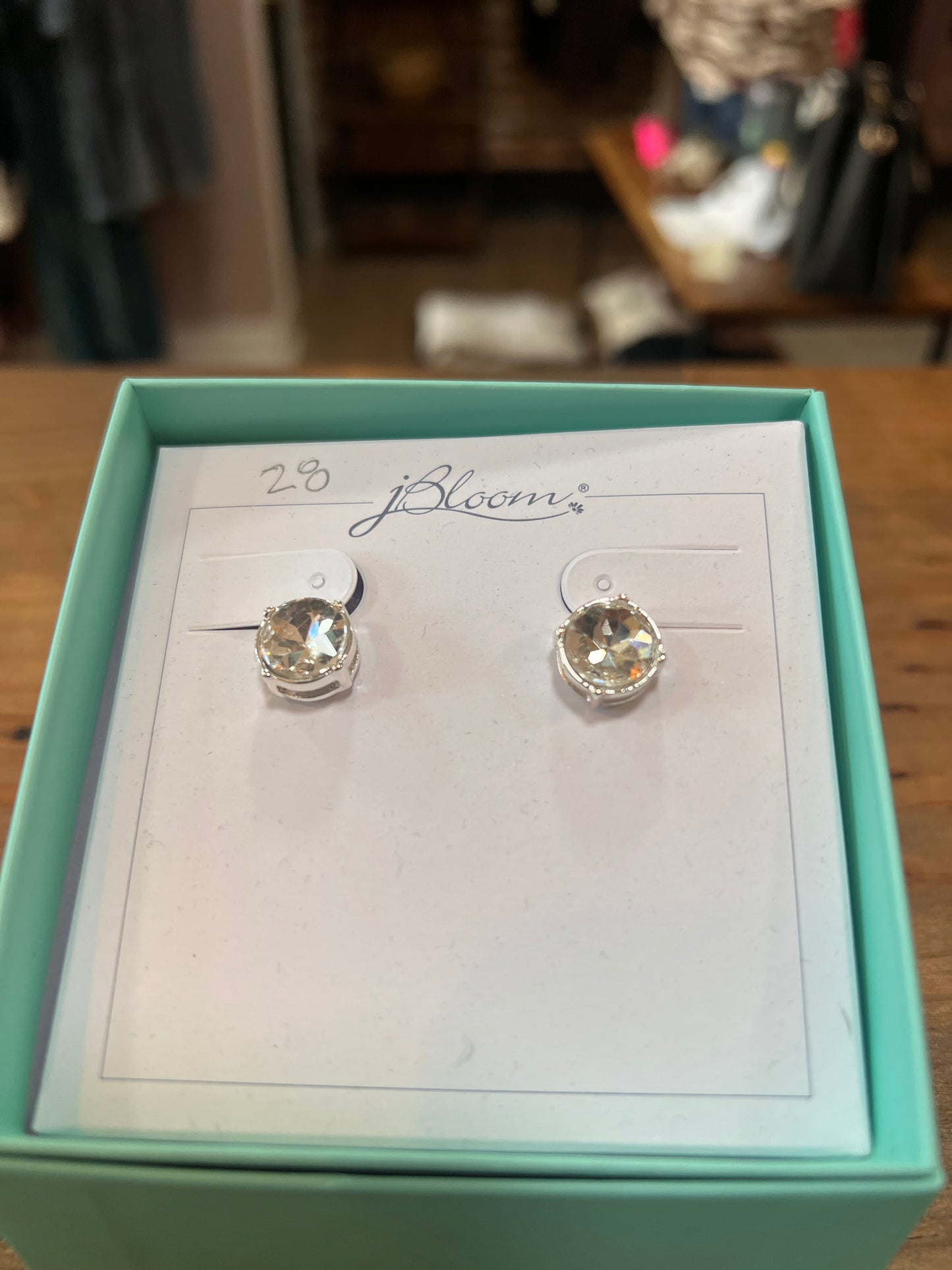 jBloom Silver Rhinestone Earrings