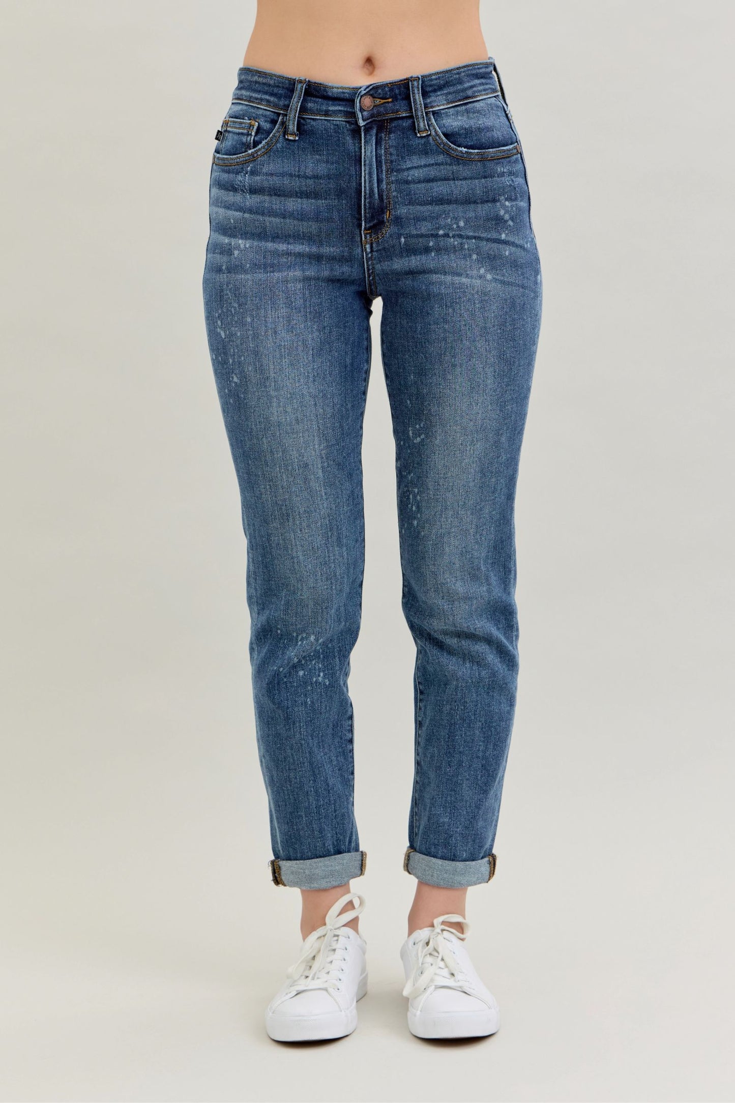 Hi-Rise Bleach Splash BF Jean