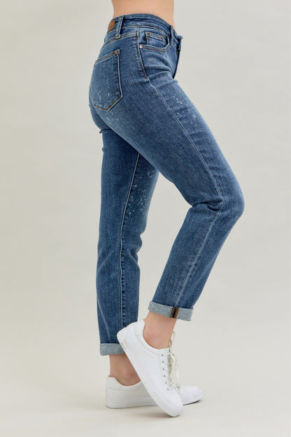 Hi-Rise Bleach Splash BF Jean