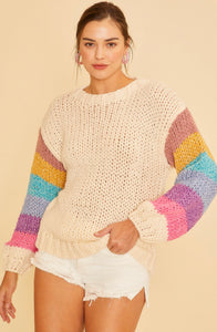 Rainbow sleeve sweater