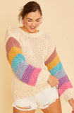 Rainbow sleeve sweater