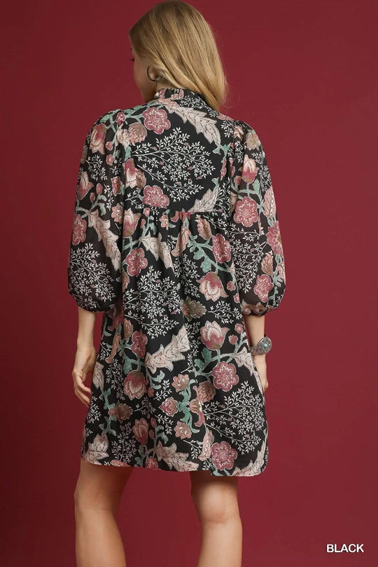 Fall for Florals Mini Dress