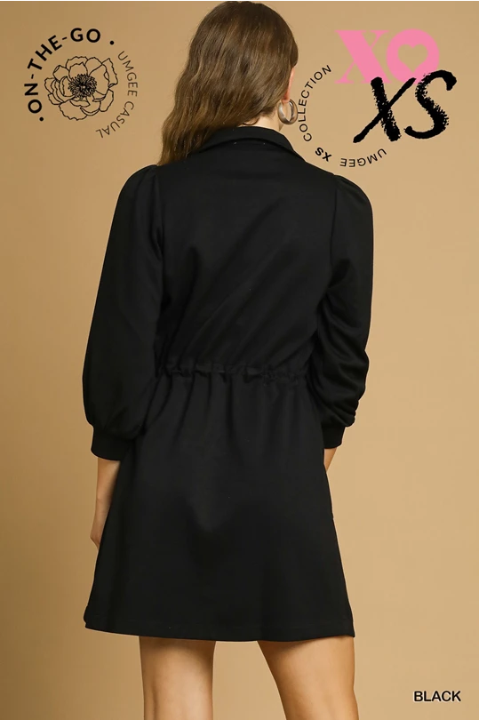 Luxeknit Zip & Cinch Waist Mini Dress