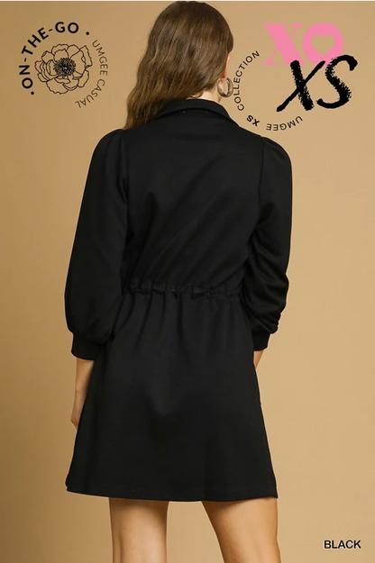 Luxeknit Zip & Cinch Waist Mini Dress