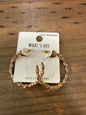 Gold Oval Beaded Hoop Earrings