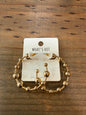 Gold Graduated Bead Hoop Earrings