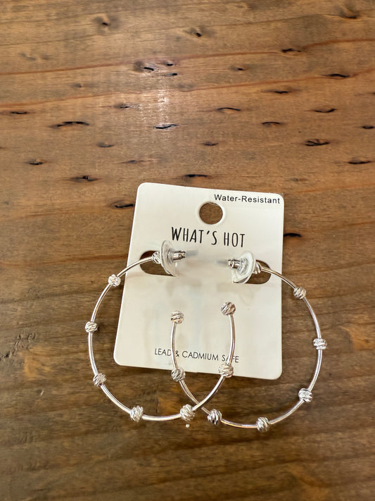 Textured Ball Hoop Earrings