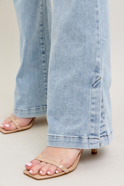 Judy Blue HW Vintage Tummy Control Side Slit Bootcut