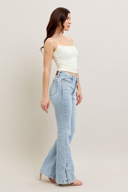 Judy Blue HW Vintage Tummy Control Side Slit Bootcut
