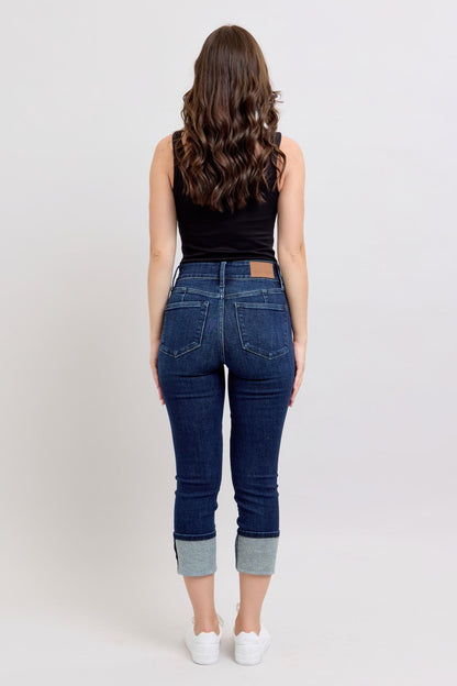 Judy Blue HW Double Button Capri