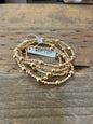 Set of 5 Gold Stretch Bead Bracelet
