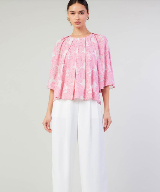 Pink Dolman Sleeve Blouse