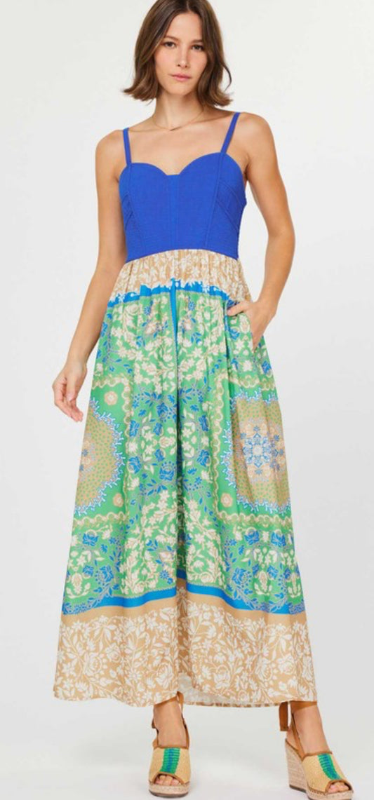 Color Block Print Maxi