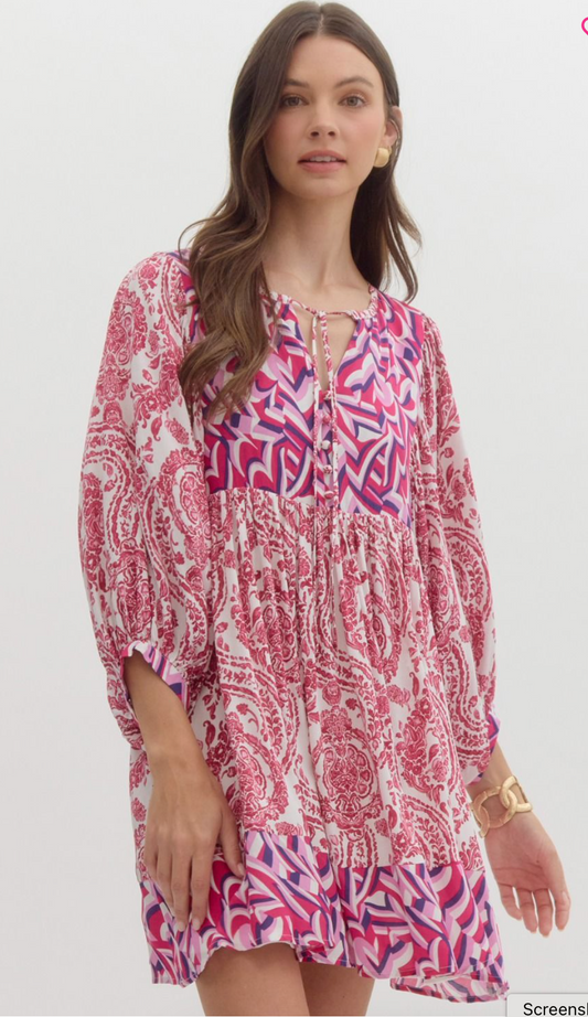 Fuchsia Love Mini Dress