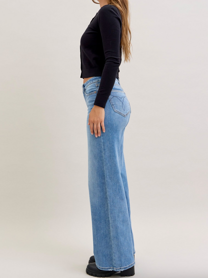 Judy Blue Mid Rise Retro Wide Leg