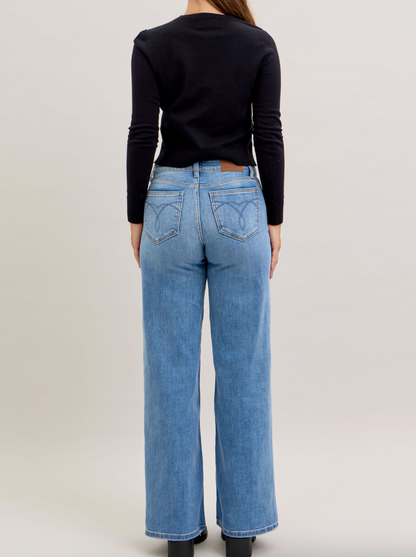 Judy Blue Mid Rise Retro Wide Leg