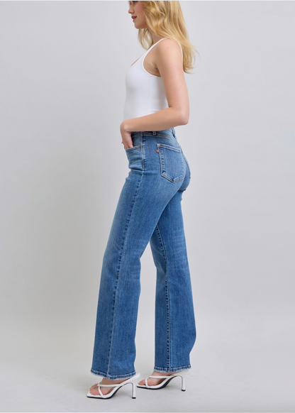 Judy Blue HW V-Front WB Vintage Wash Straight Fit
