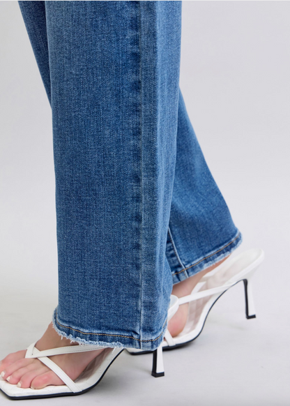Judy Blue HW V-Front WB Vintage Wash Straight Fit