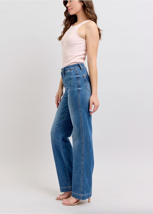 Judy Blue HW Contrast Thread Straight