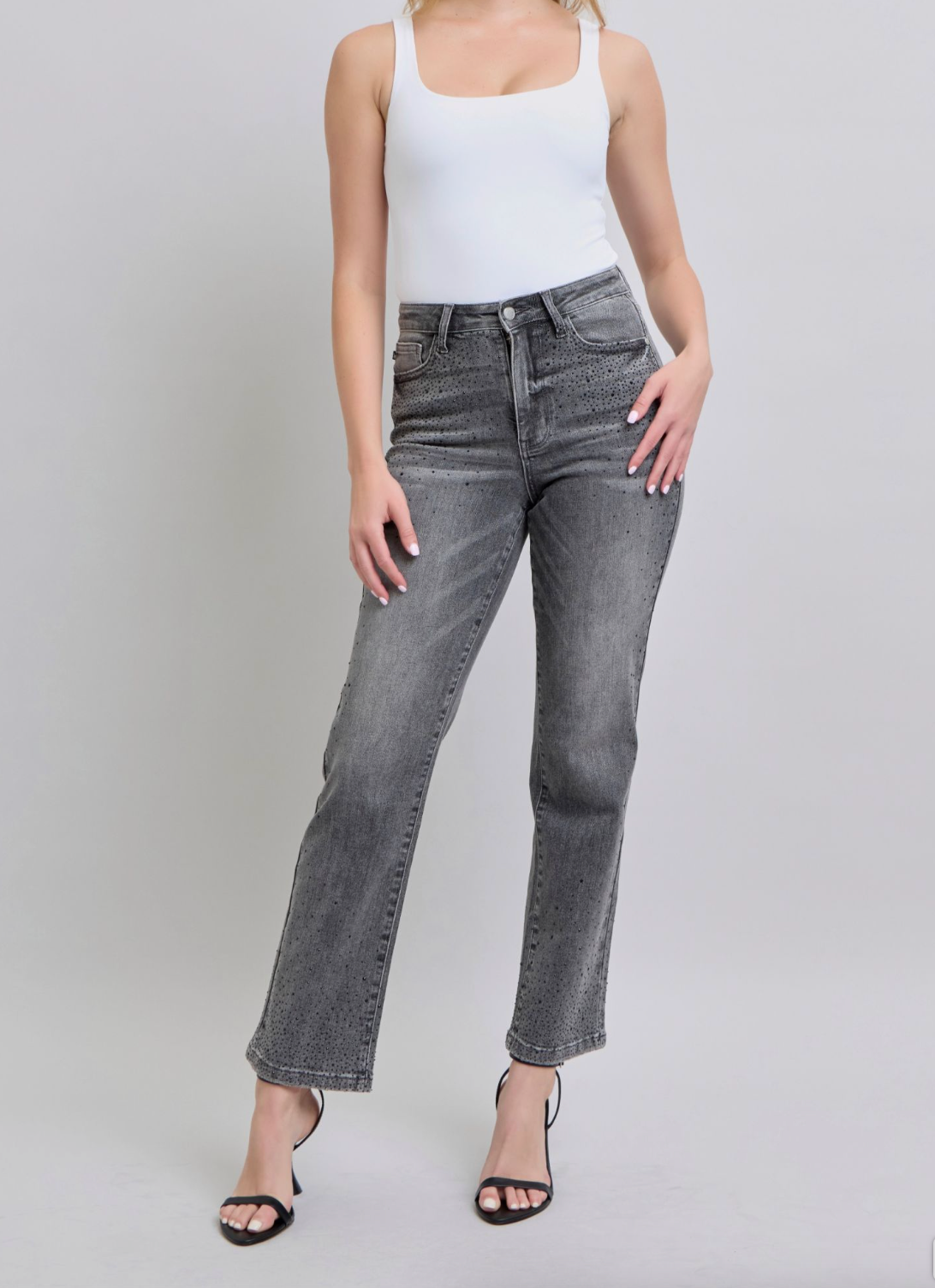 Judy Blue HW Rhinestone Straight