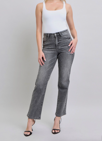 Judy Blue HW Rhinestone Straight