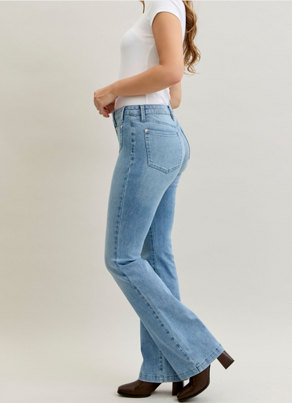 Judy Blue MR Bootcut Contrast Wash & Front Patch Pocket