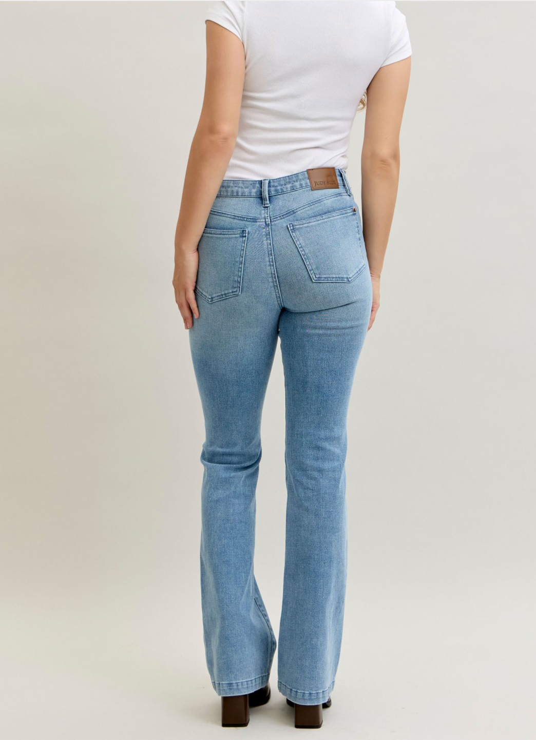 Judy Blue MR Bootcut Contrast Wash & Front Patch Pocket