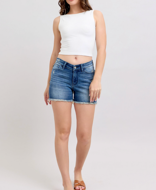 Judy Blue High Waist V-Front Shorts w Shield Pockets